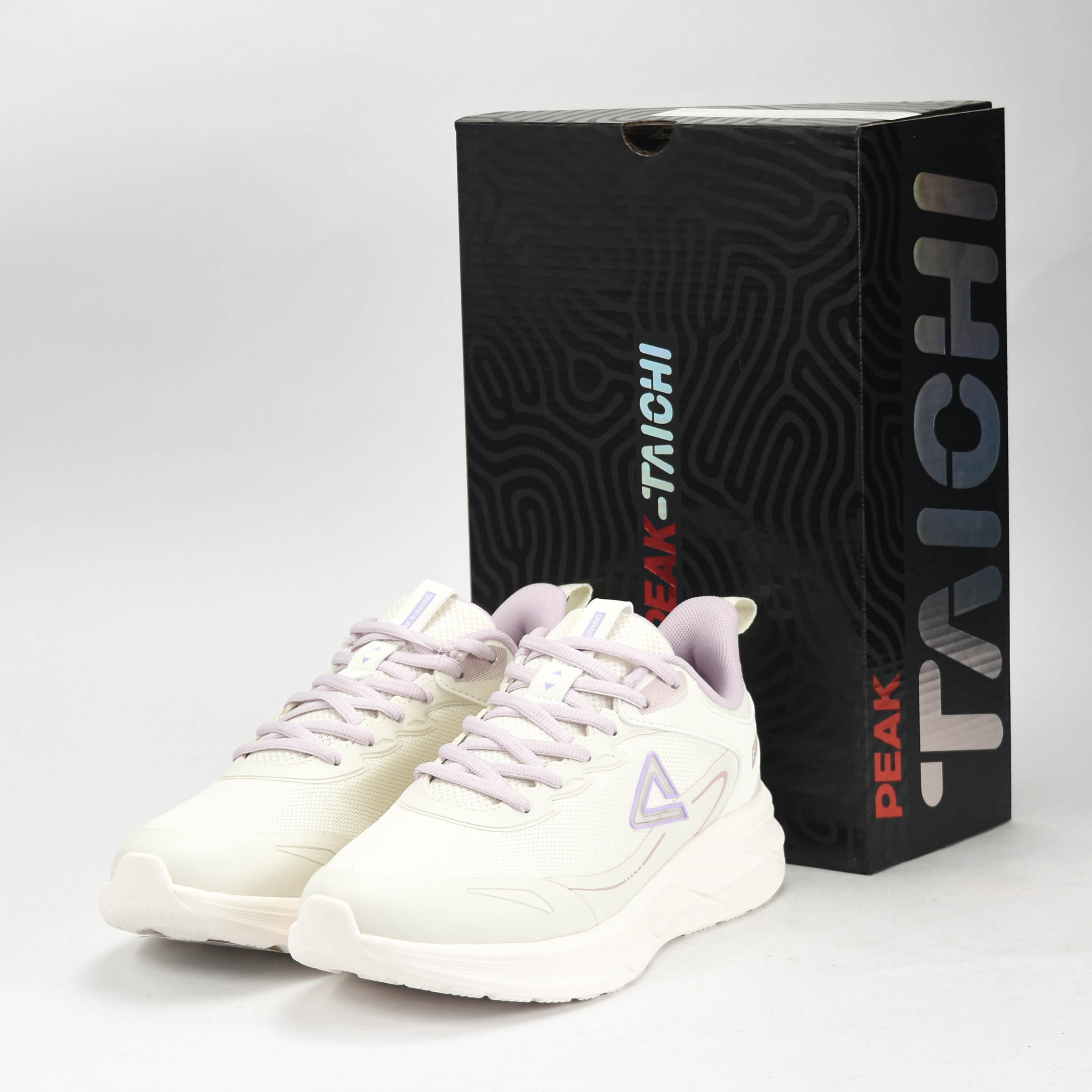 PEAK TRAINING RUNNING SHOES-WHITE/PURPLE