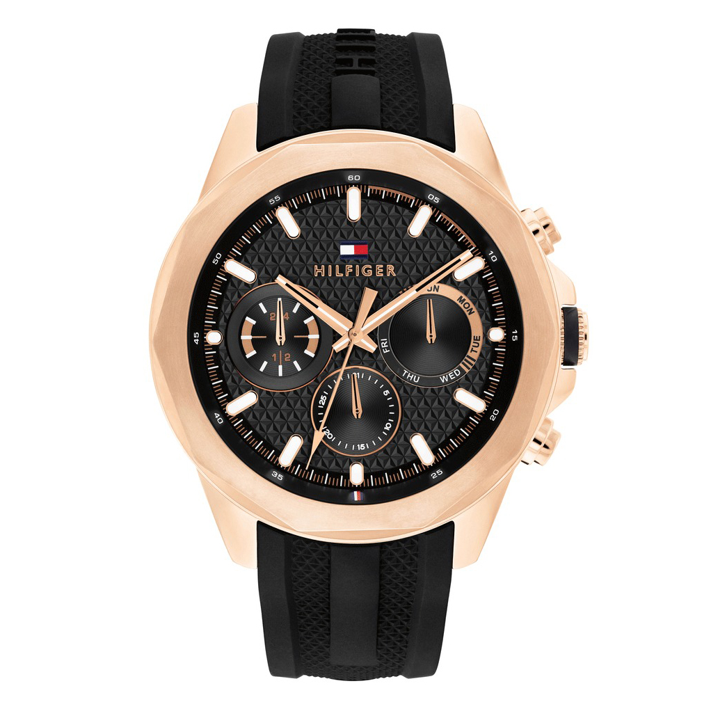 Tommy Hilfiger Lars Rose Gold-Plated Silicone Strap