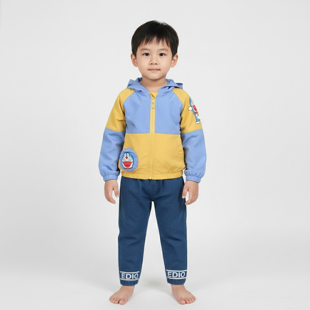 ENSEMBLE Doraemon 3 pieces bleu-jaune