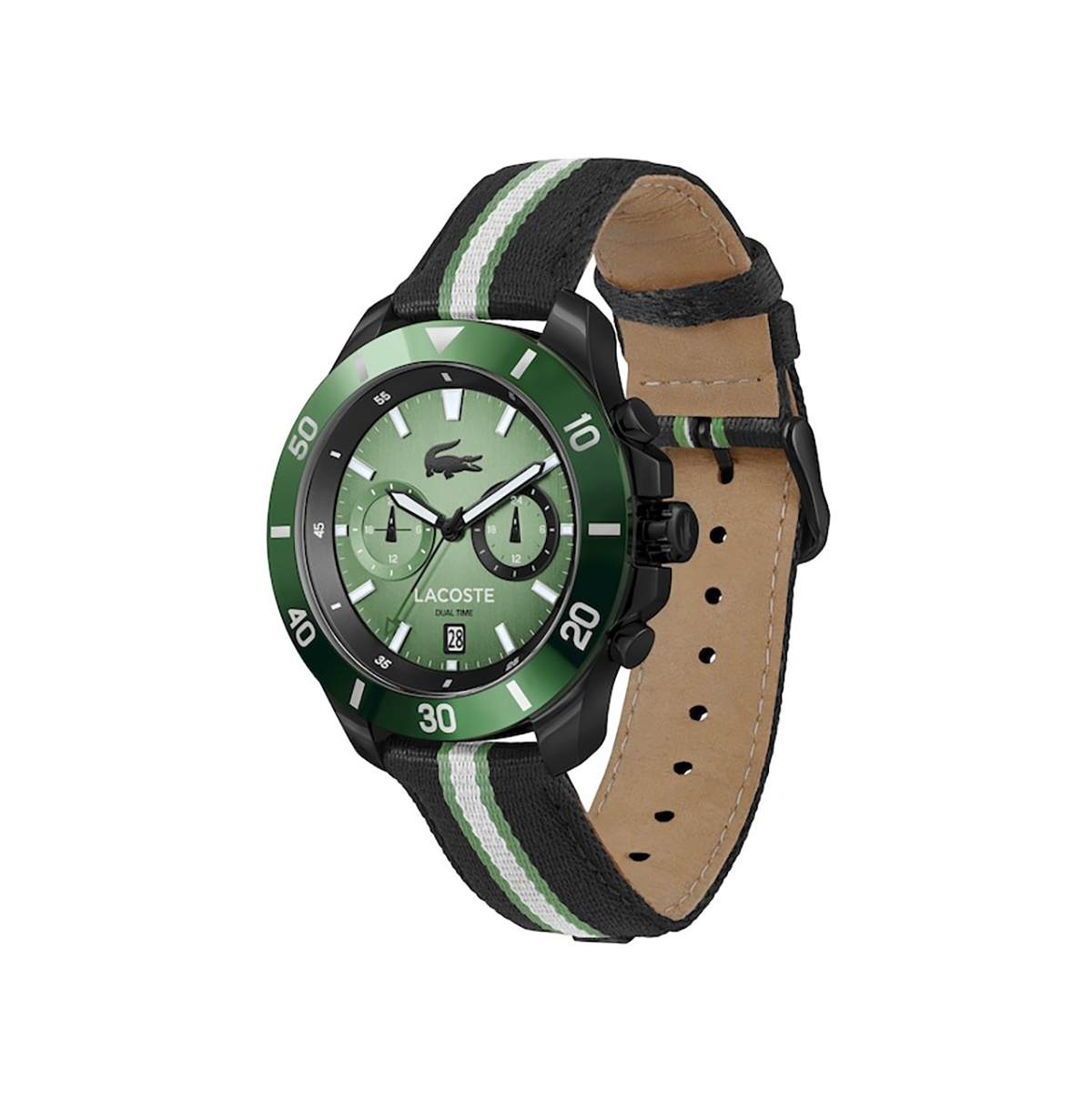MONTRES Lacoste Toronga Dual Time Date Noir / Vert