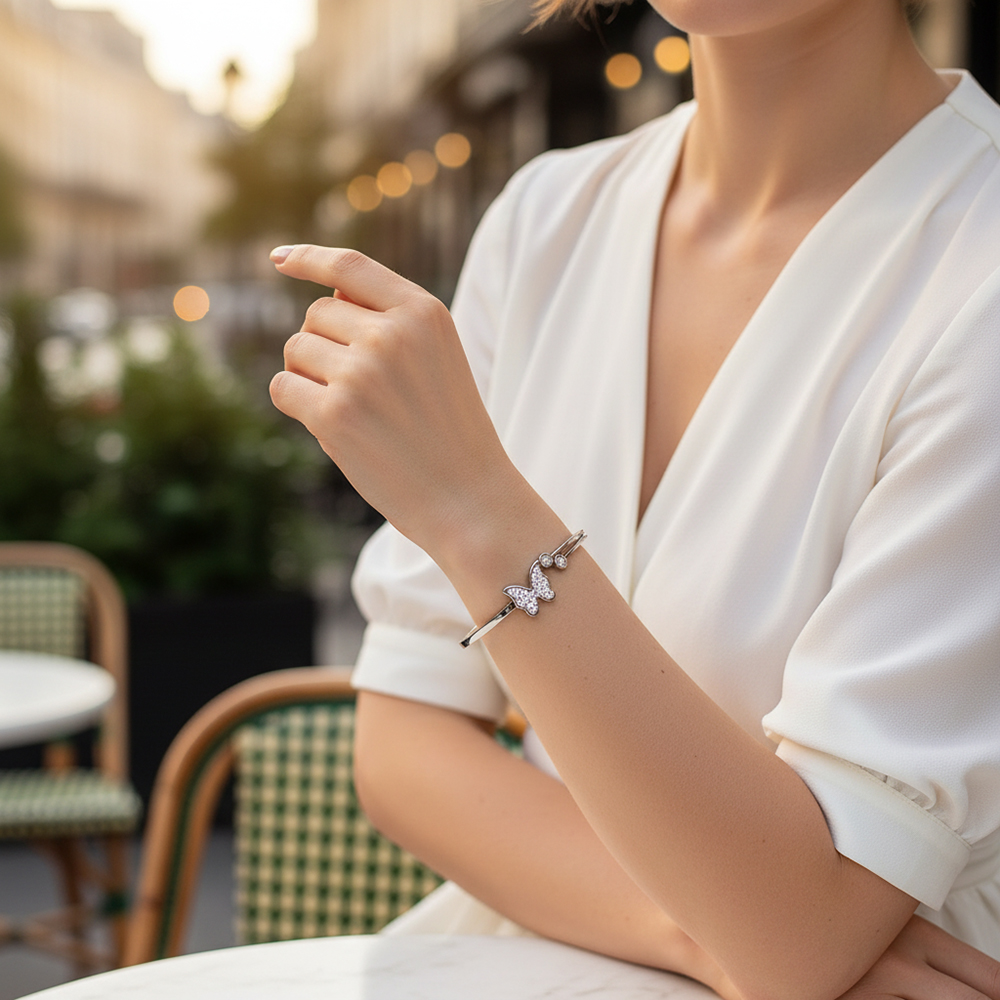 BRACELET LUMIÈRE DE PAPILLIONS ARGENT