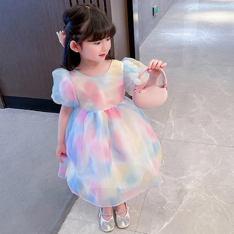 Robe princesse noeud vert pistache  ENFANTS
