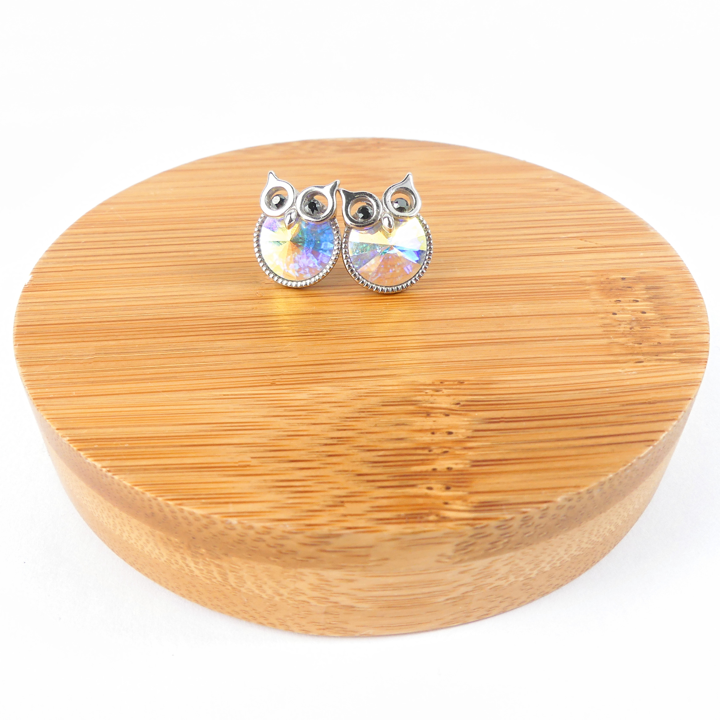 boucle d'oreille hibou blanc