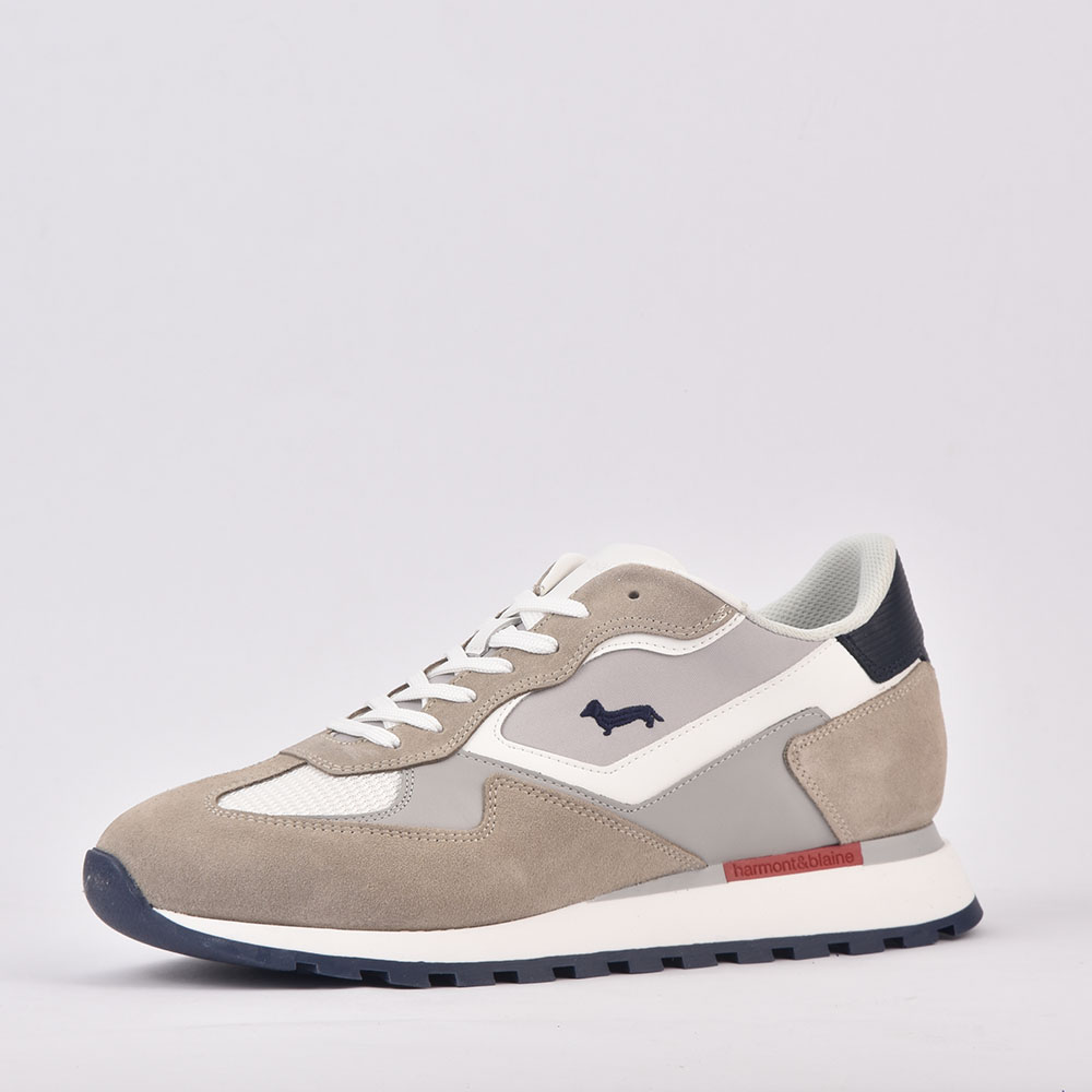 HARMONT AND BLAINE SCARPA UOMO CALF   BEIGE  BIANCO 