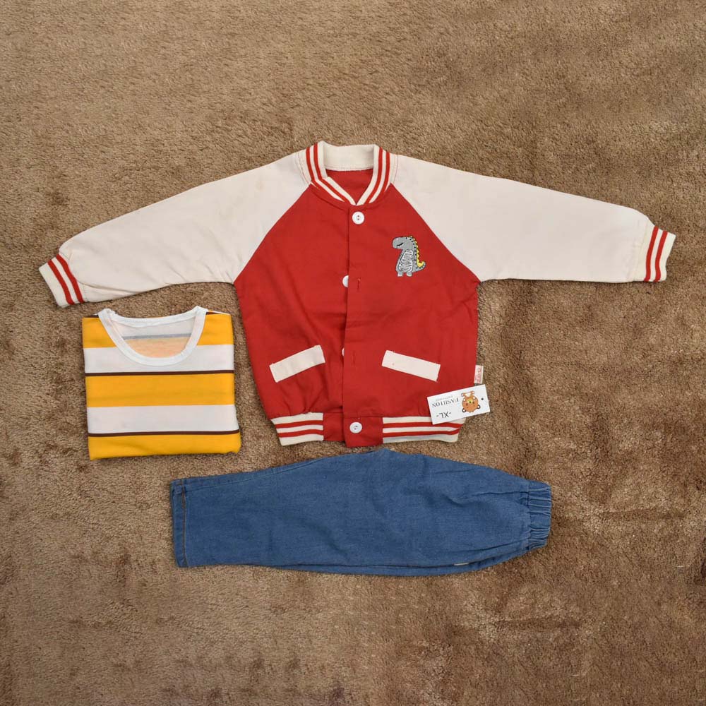 ENSEMBLE DINO 3PCS ROUGE