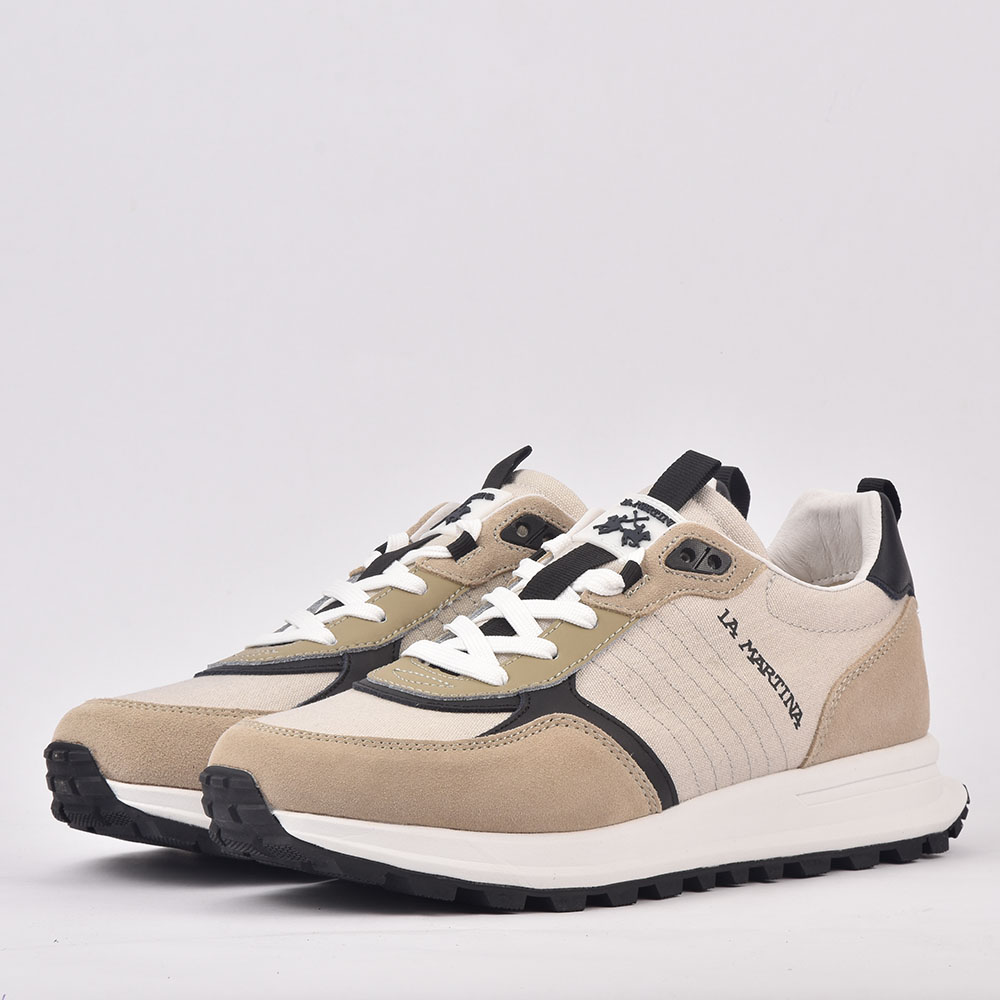 LA MARTINA SCARPA UOMO CAMOSCIO TEX FABRIC BEIGE 