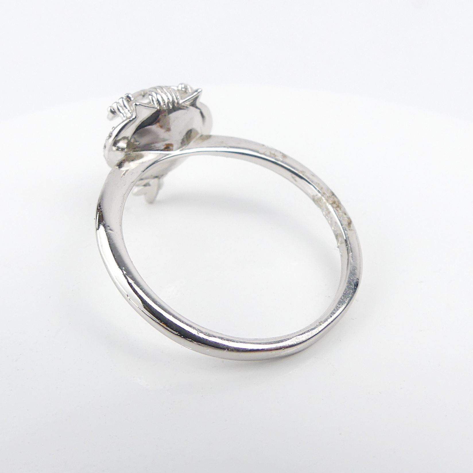 bague pierre hibou blanc