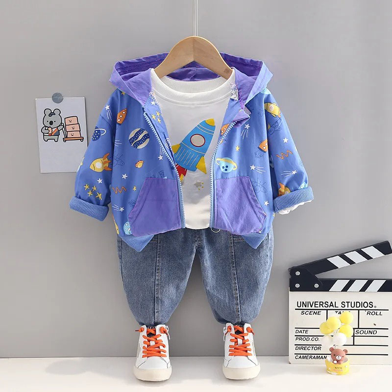 ENSEMBLE 3PCS CARTOON ROCKET