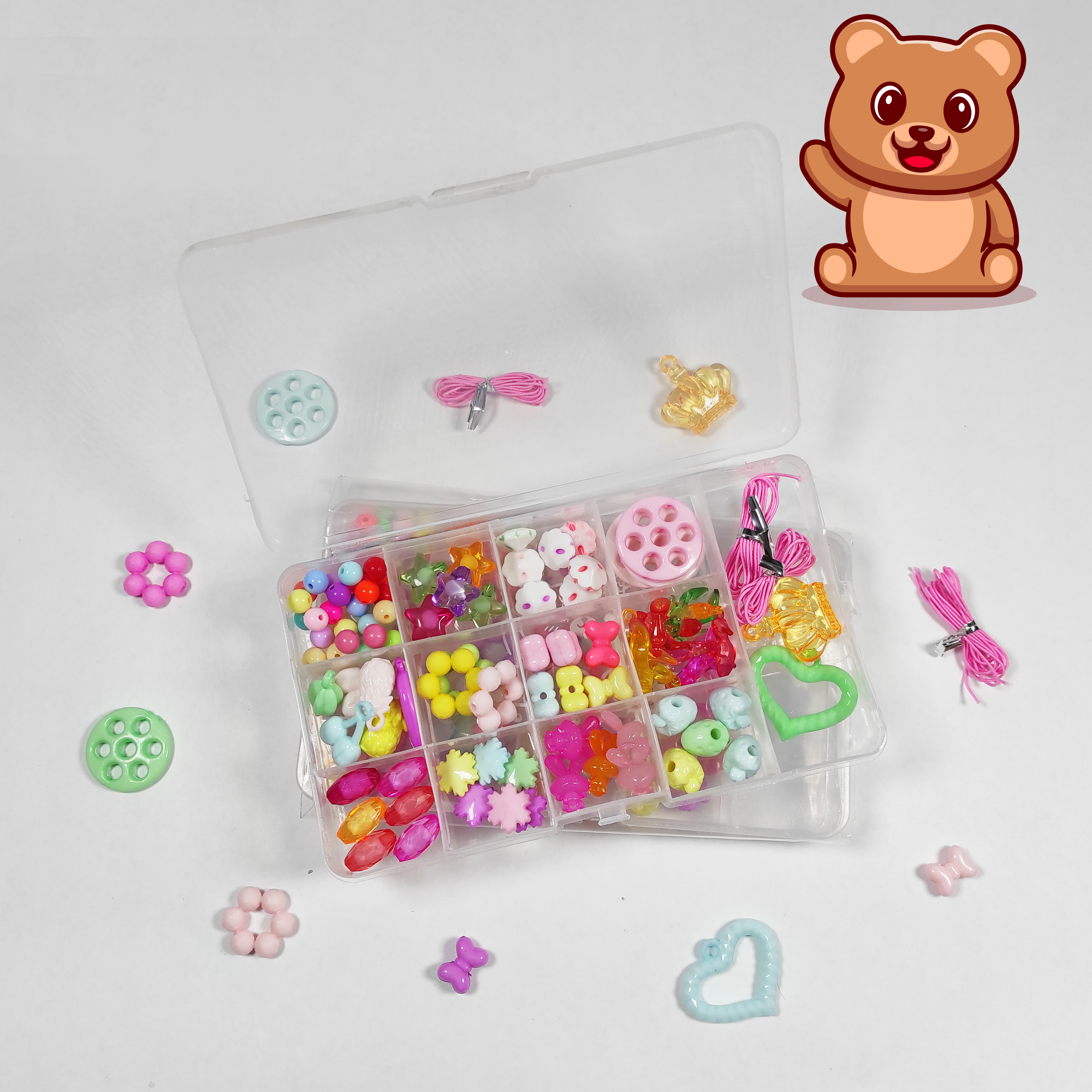 ENSEMBLE DE PERLES DÉCORATIVES OURS (JAUNE)