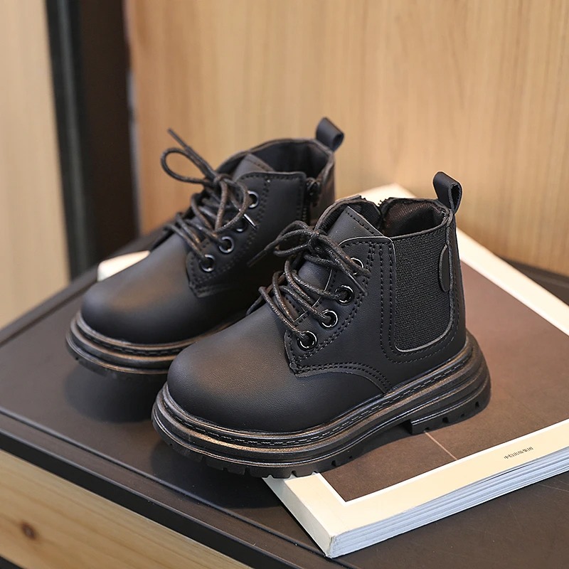 Bottes coordonnantes à lacets Noir Enfants