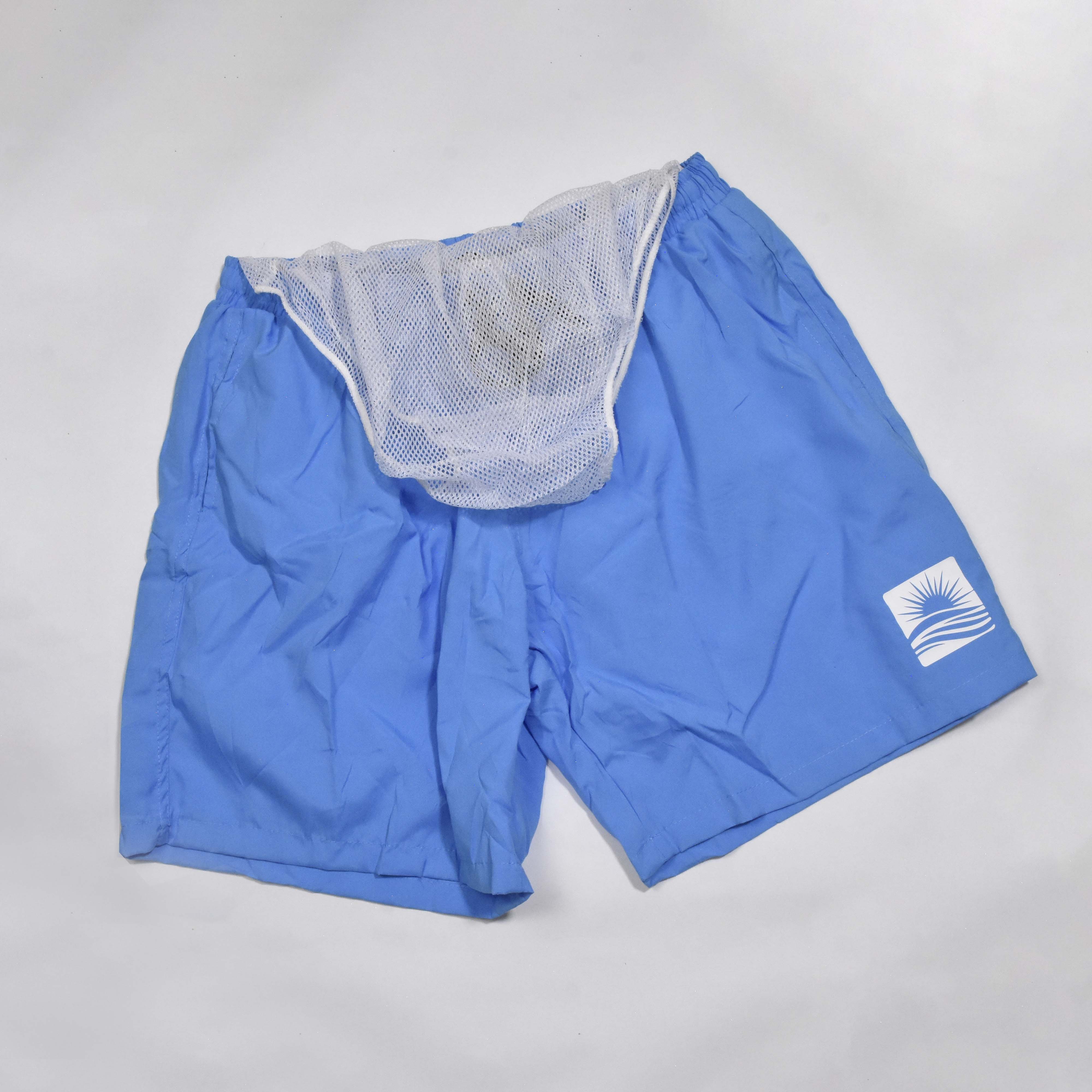 SHORT BLEU MOTIF SOLEIL
