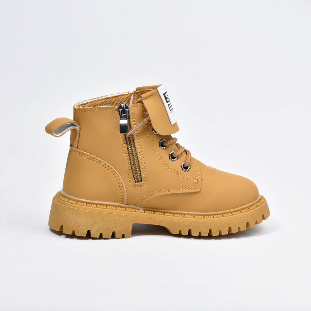 Botte imperméables à lacets Marron Enfants 