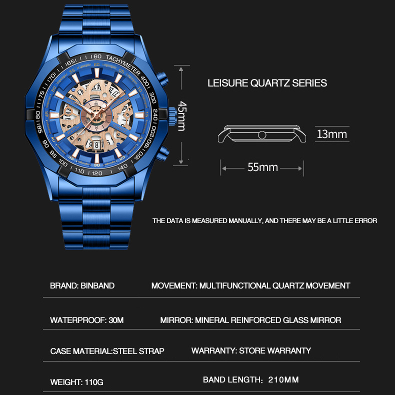 Montre Homme BINBOND SPORT BLEU