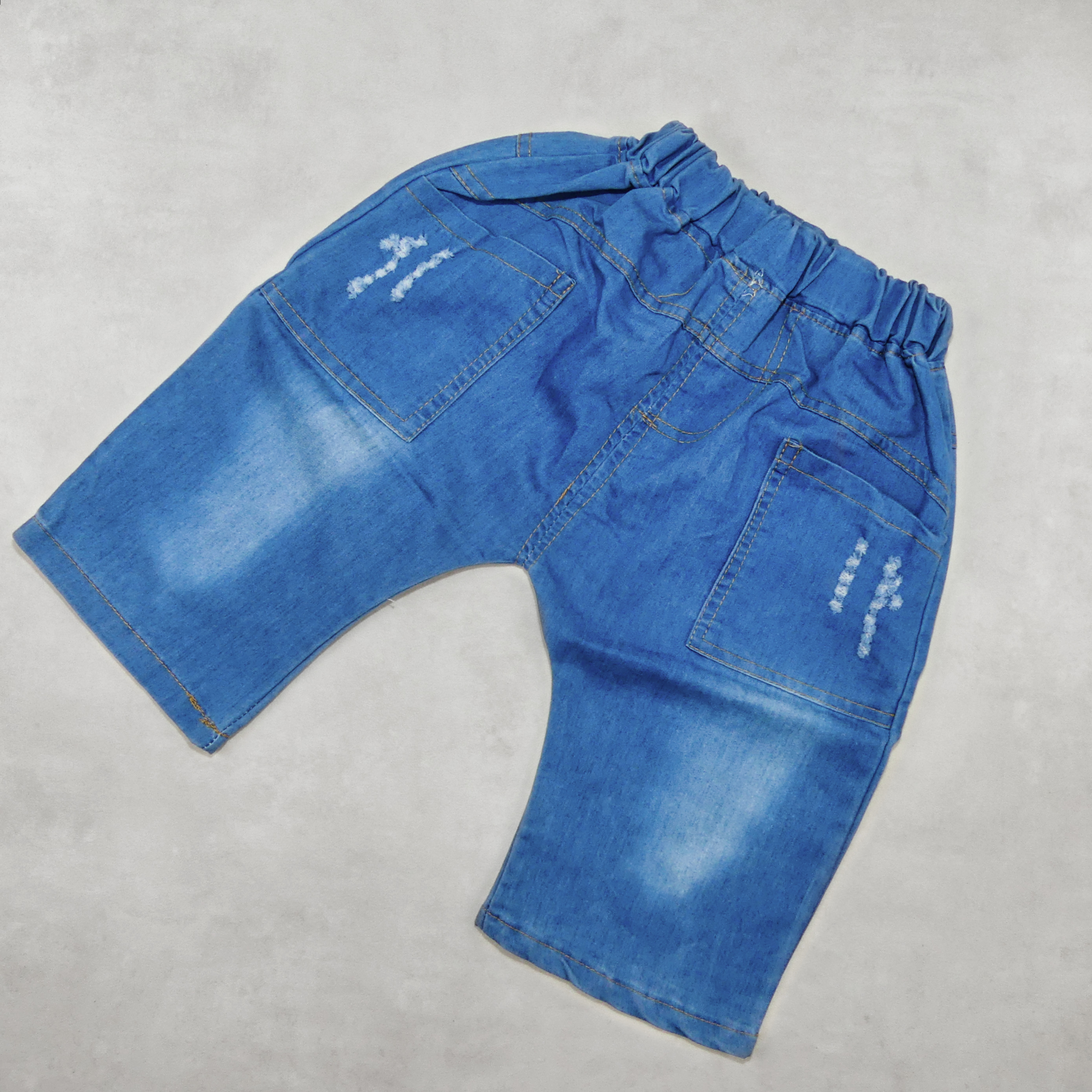 ENSEMBLE CHEMISIER BLEU AVEC SHORT jeans 