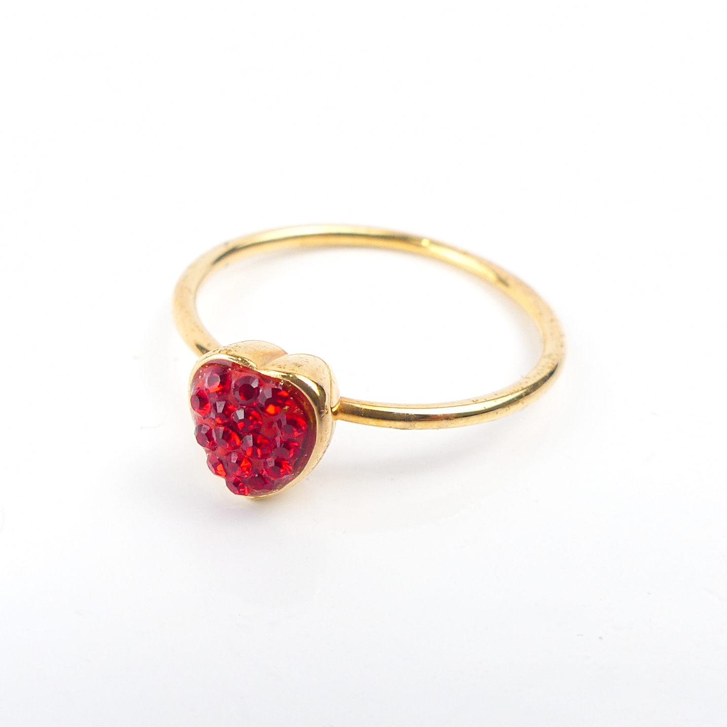 BAGUE FINE COEUR ROUGE