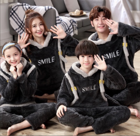 pyjama fourrure- NOIR - motife smile