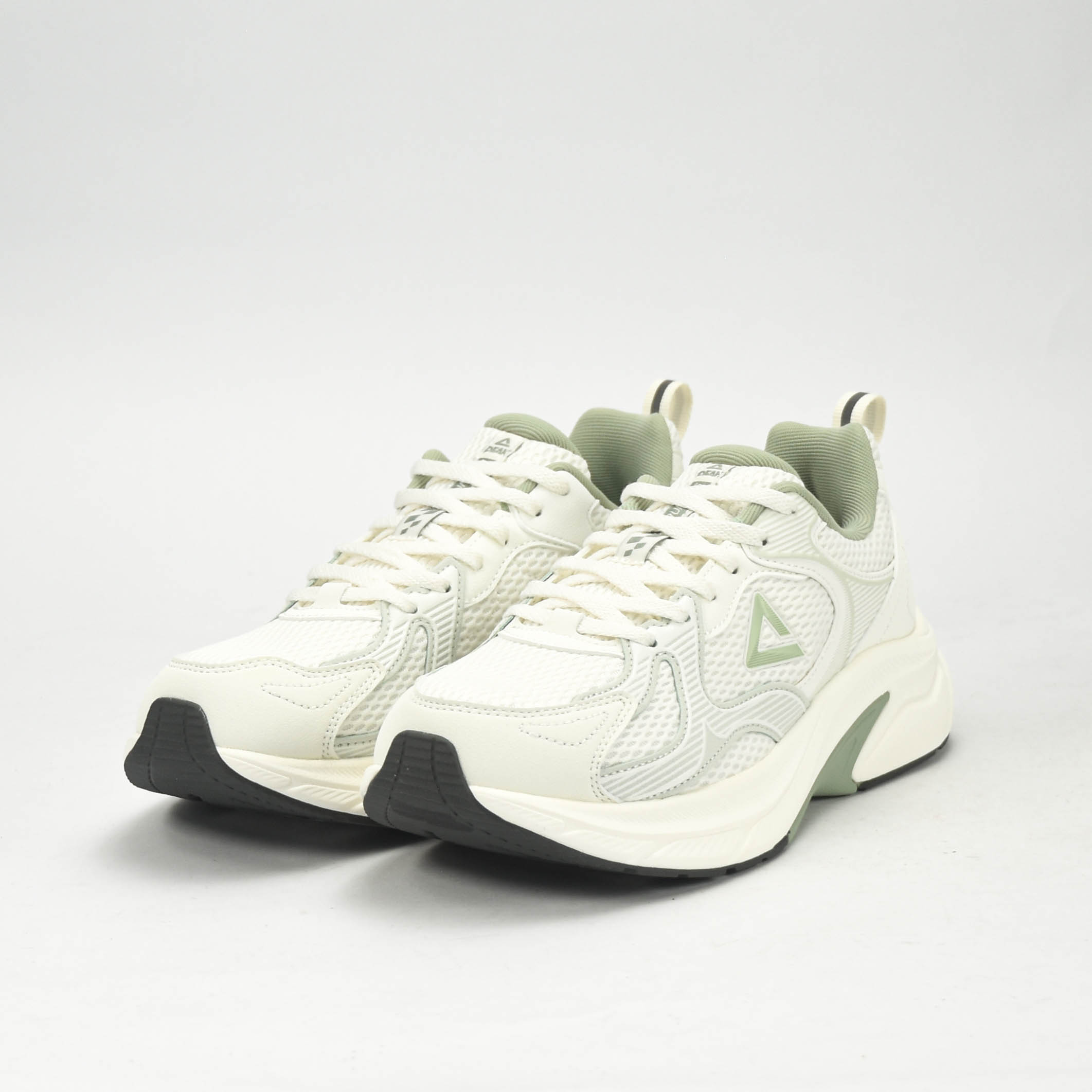 PEAK TRAINING RUNNING SHOES-WHITE/GREEN