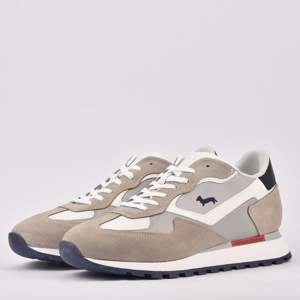 HARMONT AND BLAINE SCARPA UOMO CALF   BEIGE  BIANCO 