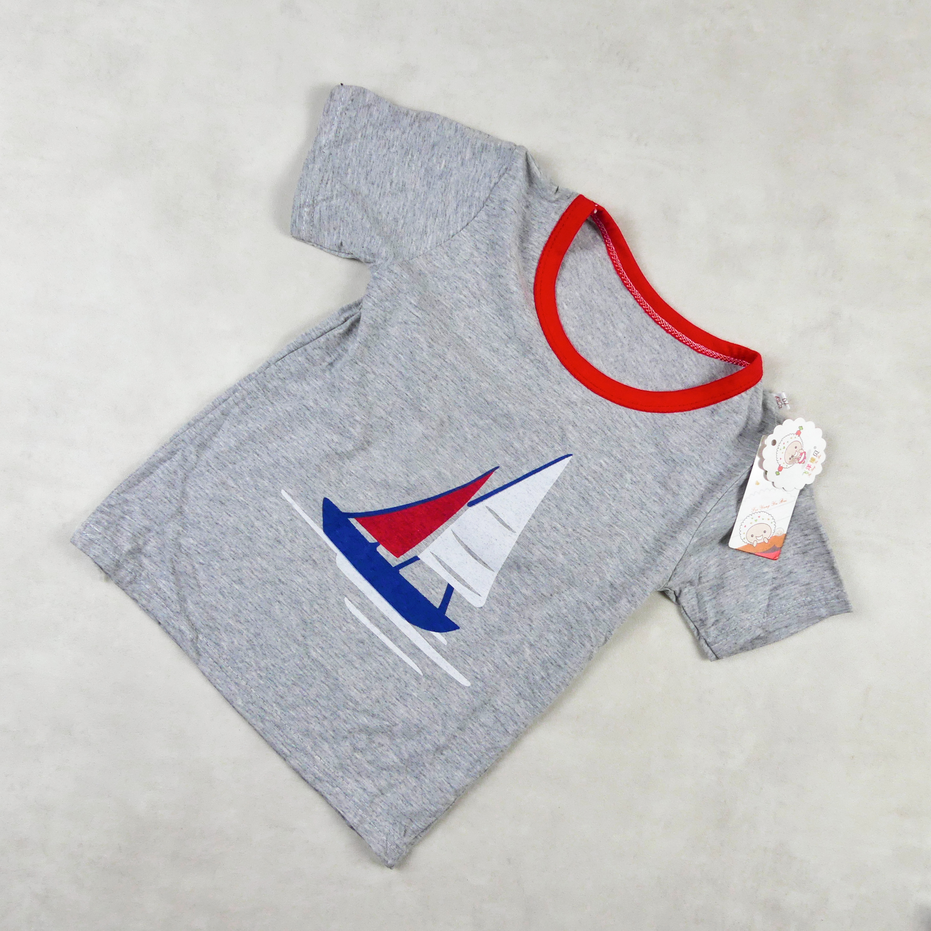 ENSEMBLE GRIS MOTIF BATEAU 