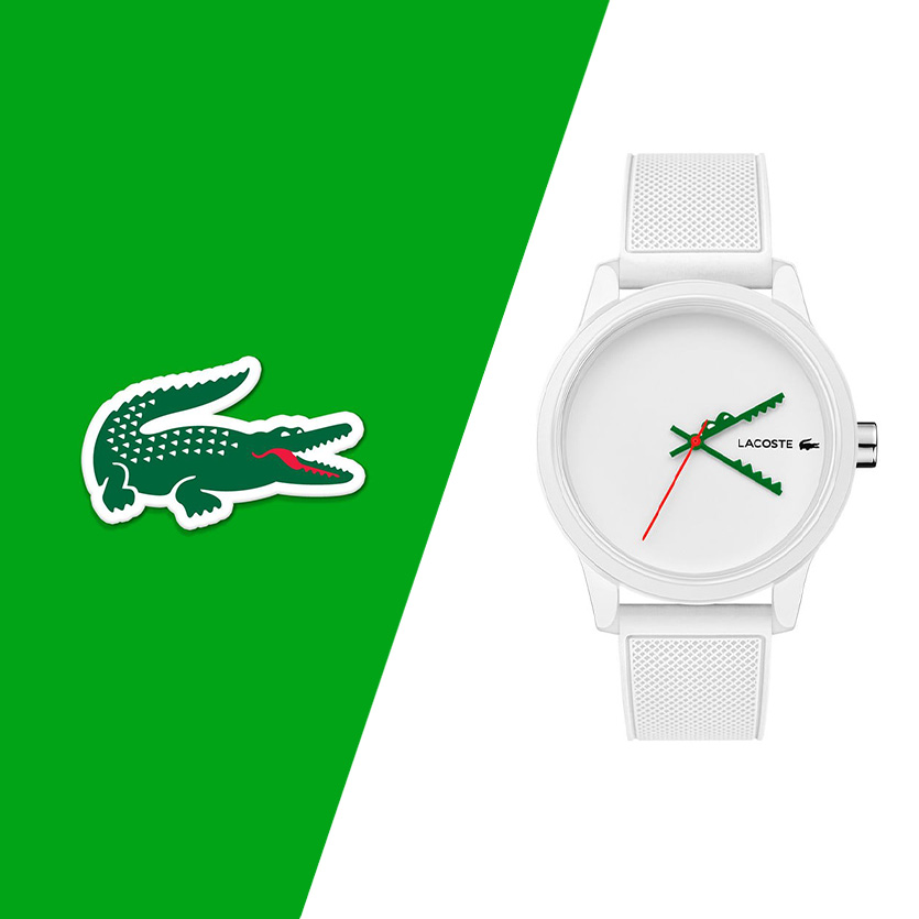Lacoste Montre Analogique à Quartz pour Homme avec Bracelet en Silicone Blanc