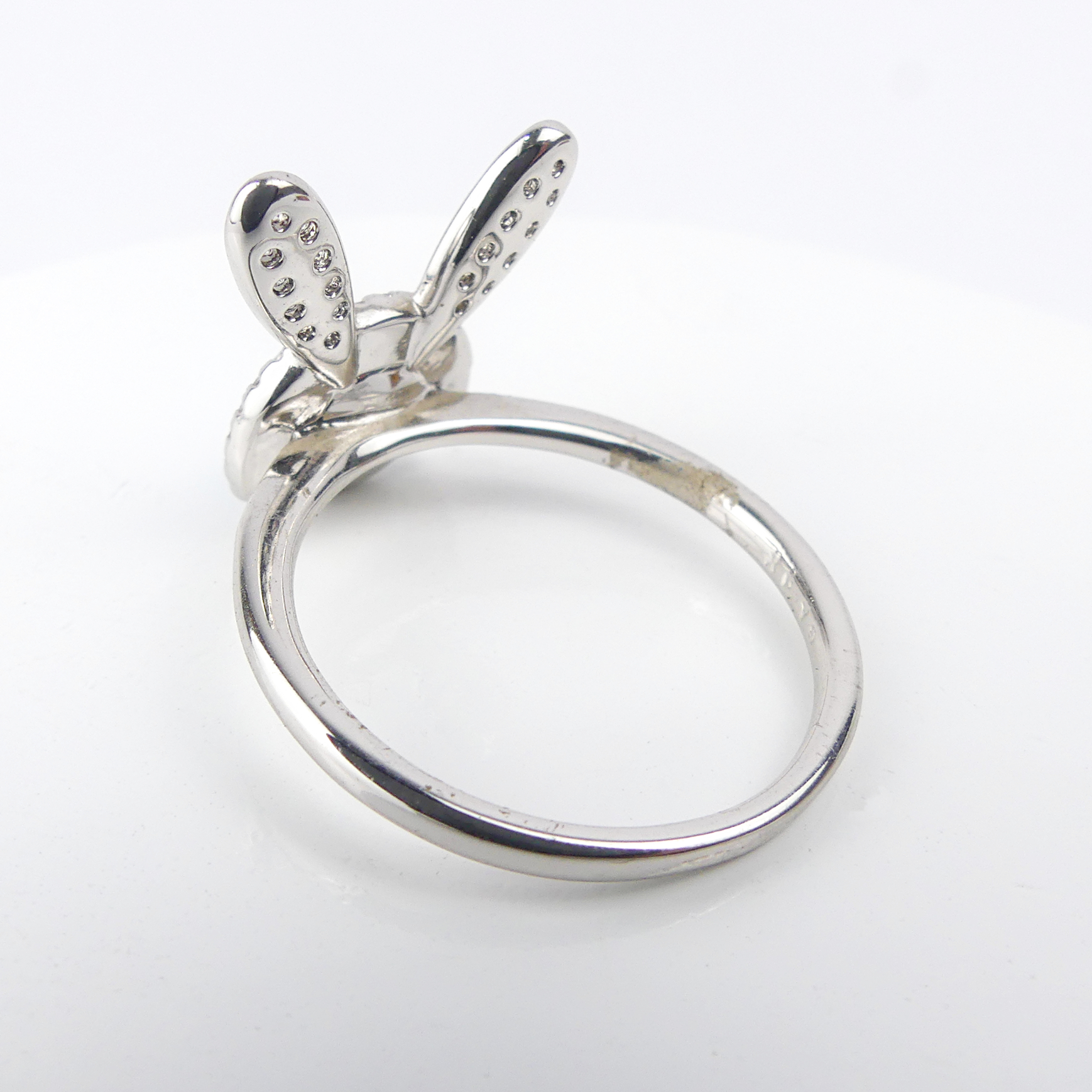 bague lapin bleu -argent-