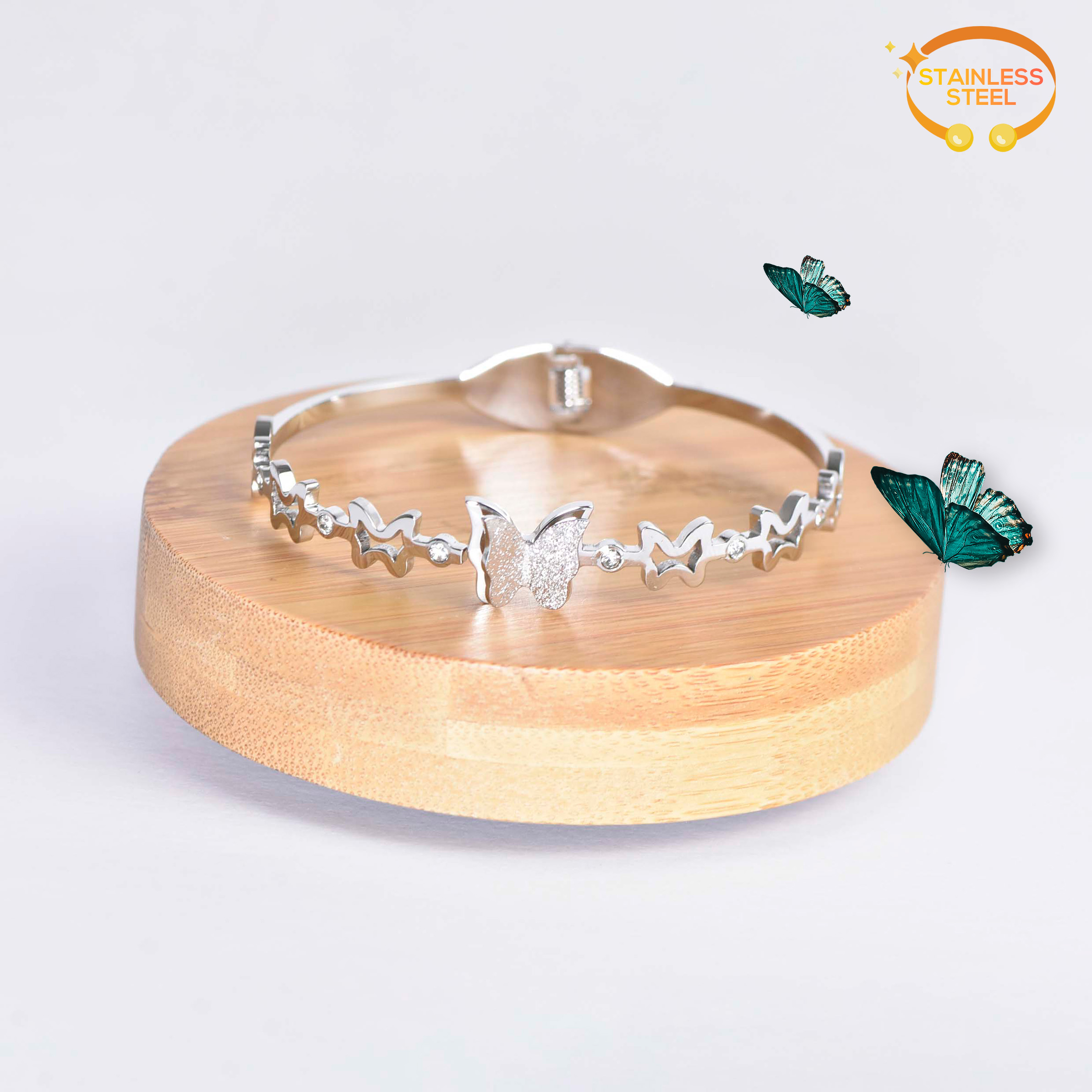 BRACELET TRÔNE DE PAPILLIONS INCRUSRTÉ