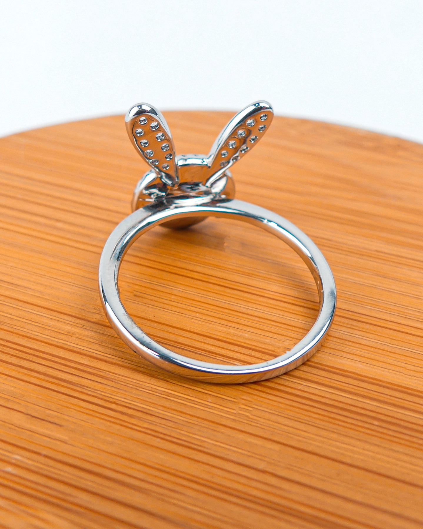 bague lapin blant -argent-