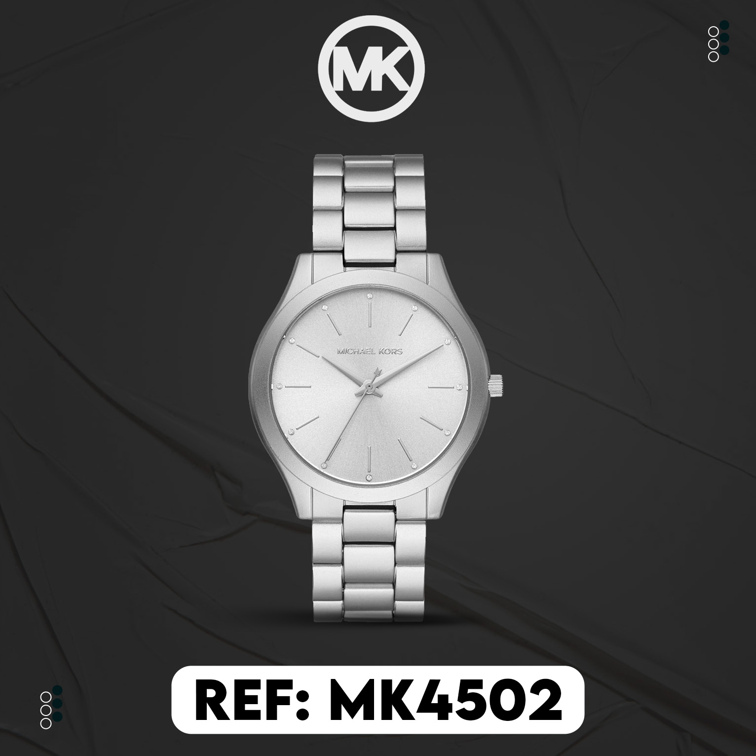 Michael Kors Slim Runway Silver-Tone Stainless Steel Watch MK4502