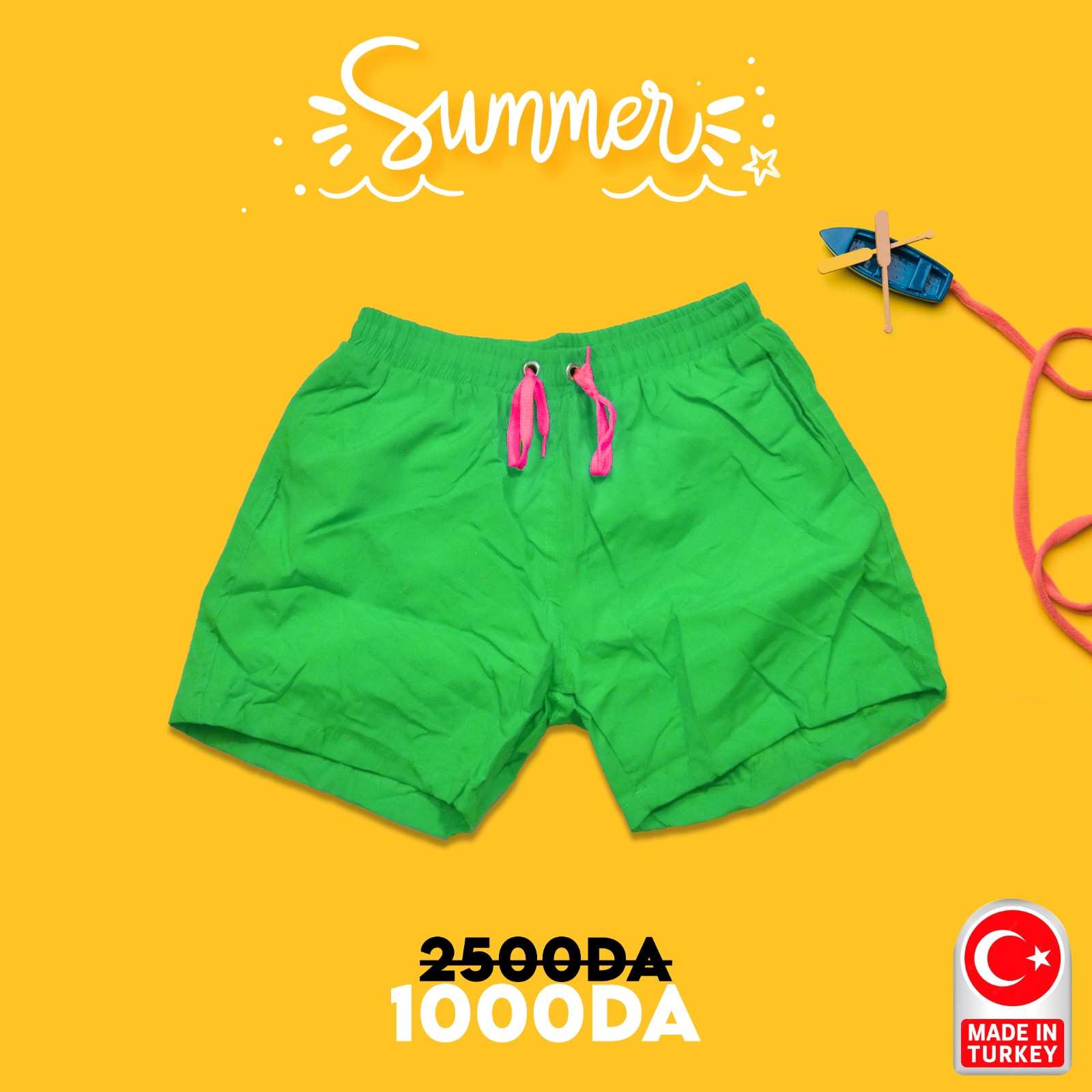 SHORT VERT LACETS ROSE 