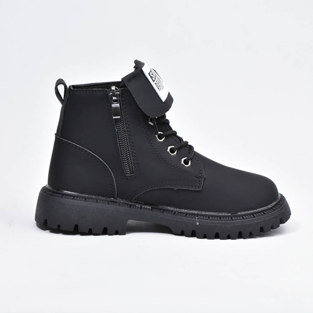 Botte imperméables à lacets Noir Enfants 