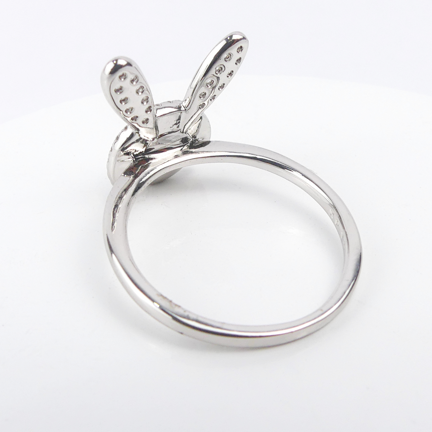 bague lapin blant -argent-