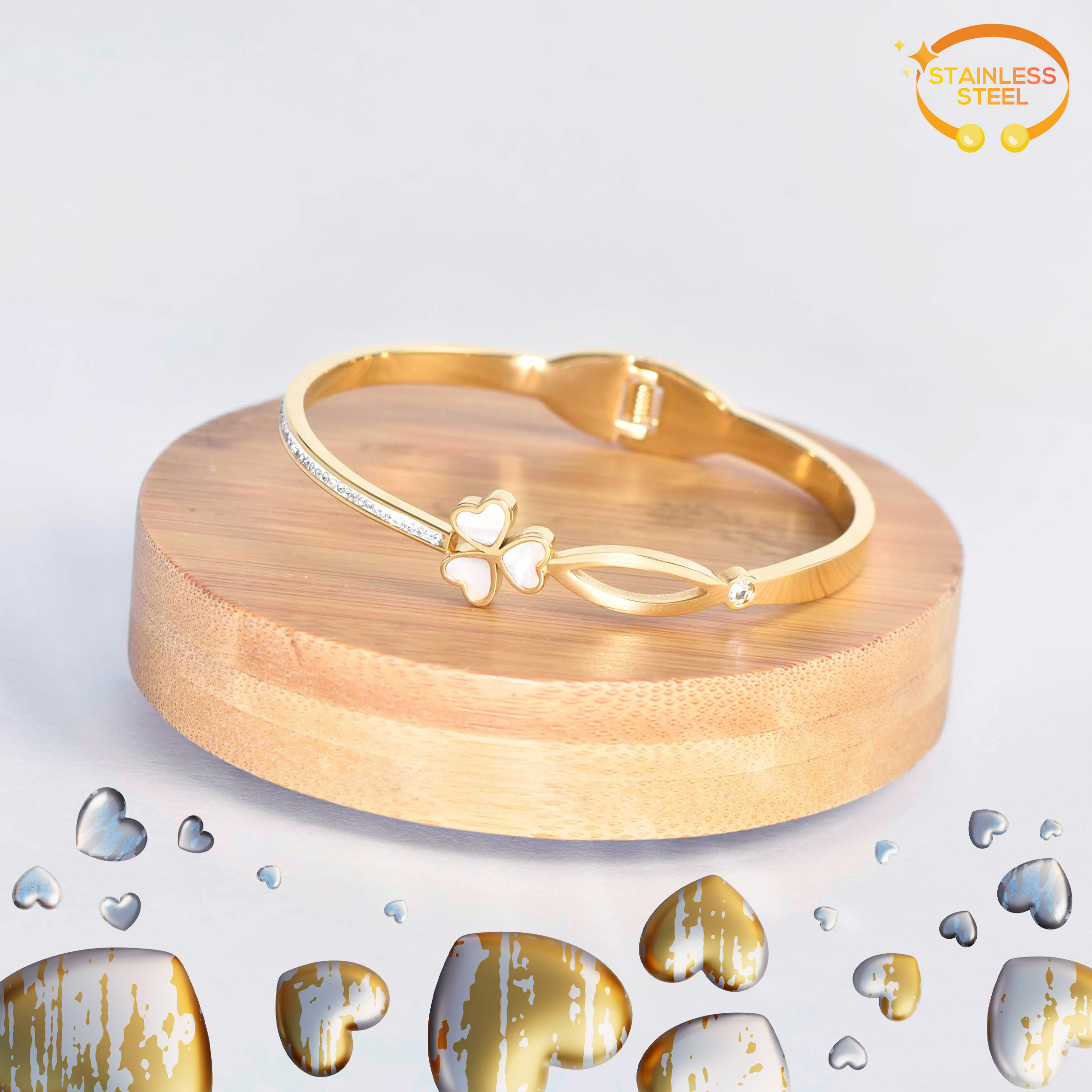 BRACELET TRICOEURS MARBRÉ