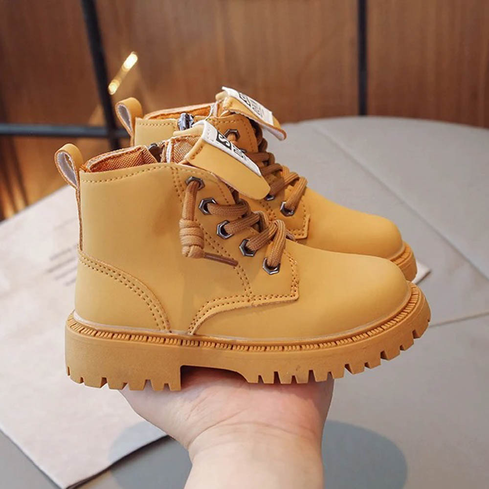 Botte imperméables à lacets Marron Enfants 