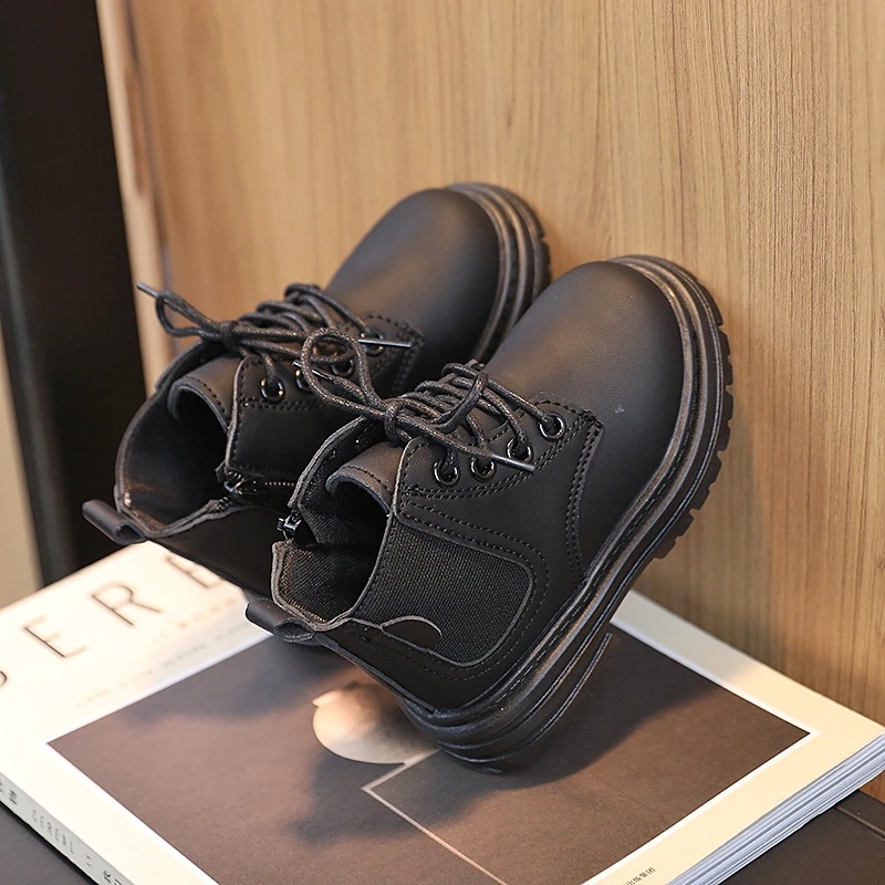Bottes coordonnantes à lacets Noir Enfants