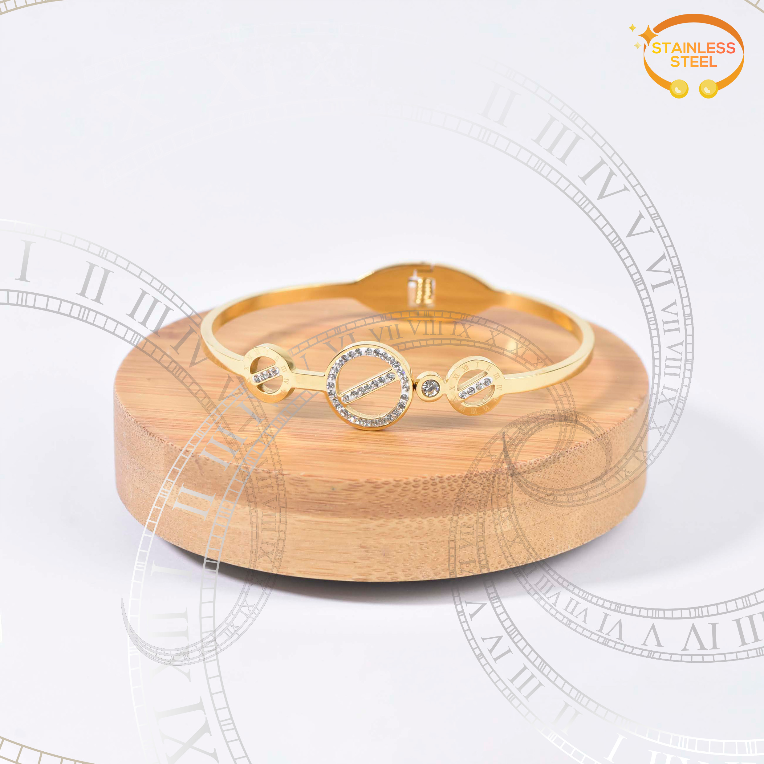 BRACELET RONDS INCRUSTÉ CHIFFRE ROMAIN