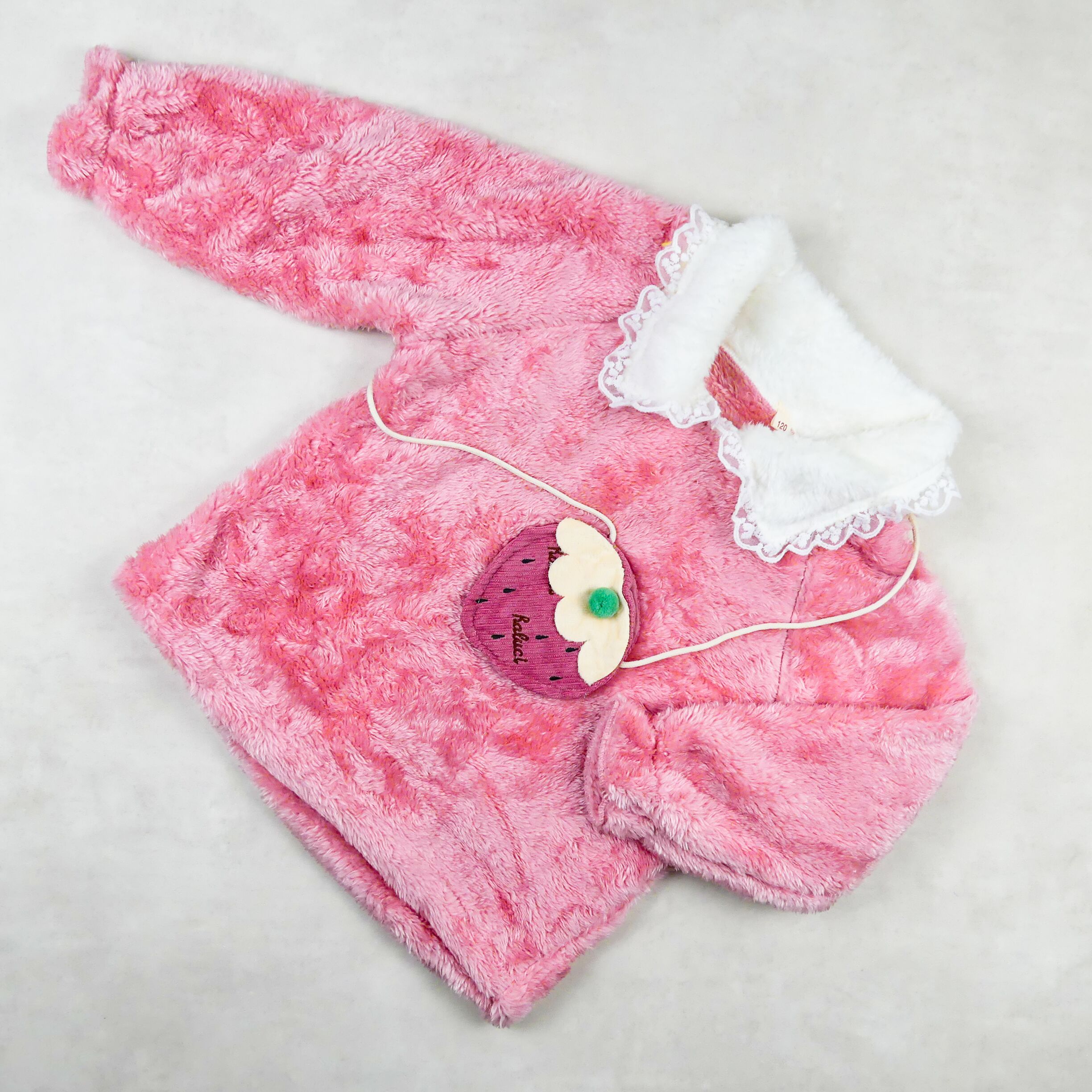 pyjama fourrure rose -sac fraise
