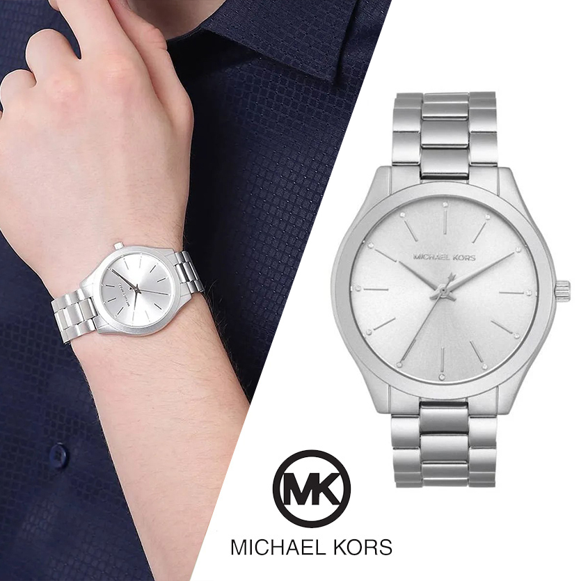 Michael Kors Slim Runway Silver-Tone Stainless Steel Watch MK4502