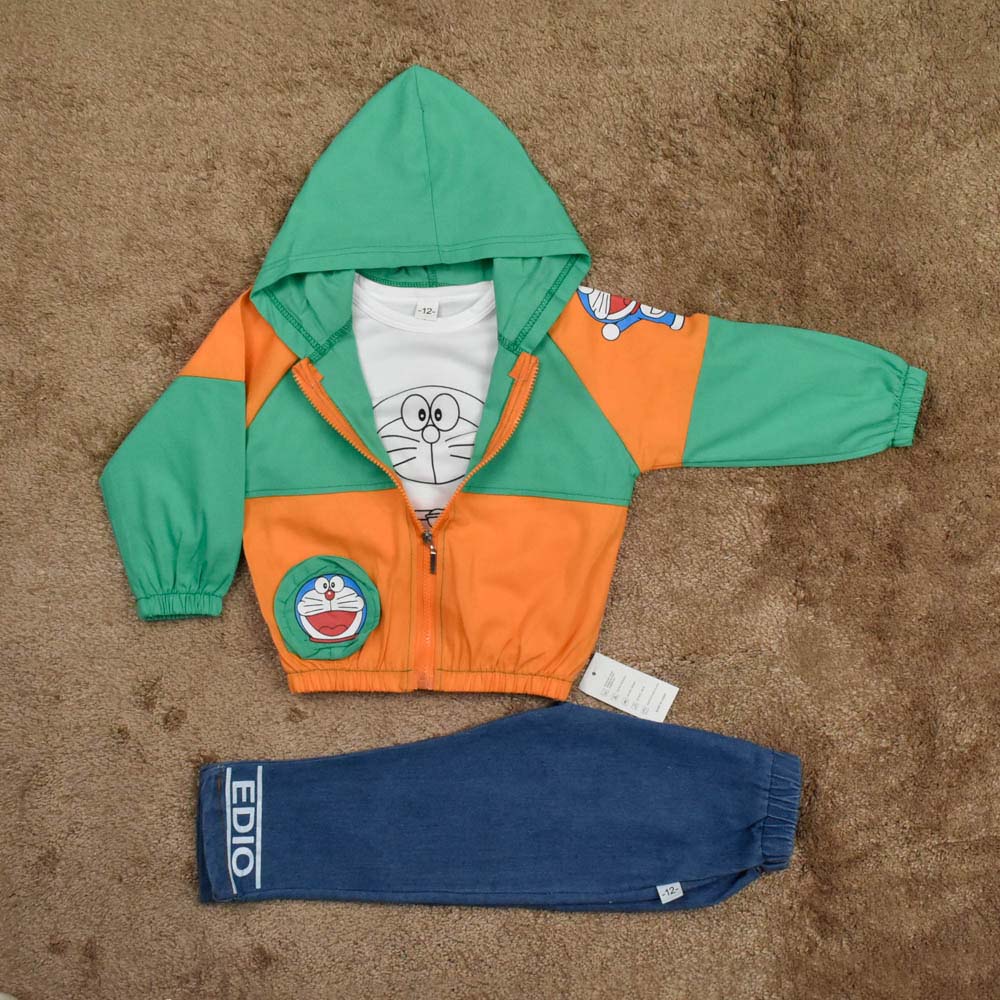 ENSEMBLE Doraemon 3 pieces vert-orange
