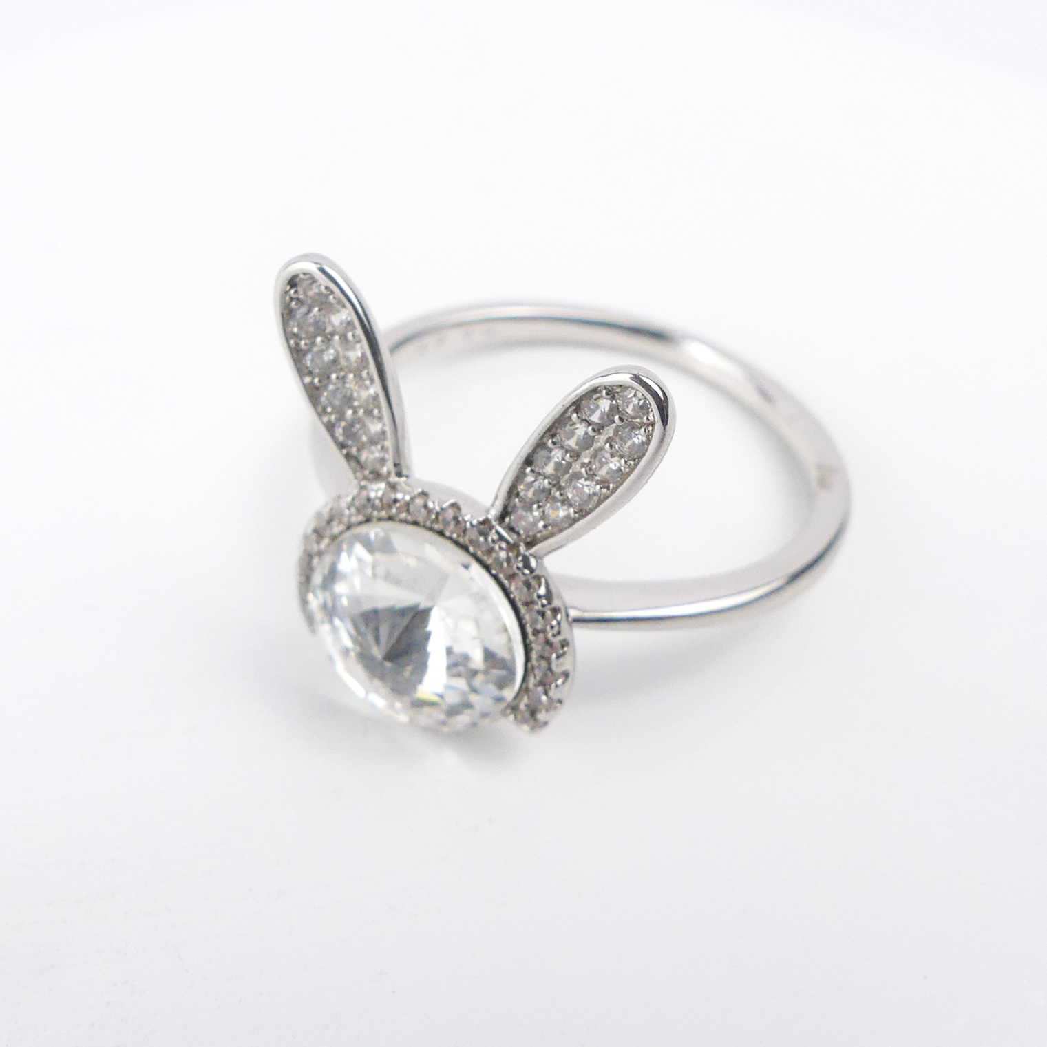 bague lapin blant -argent-