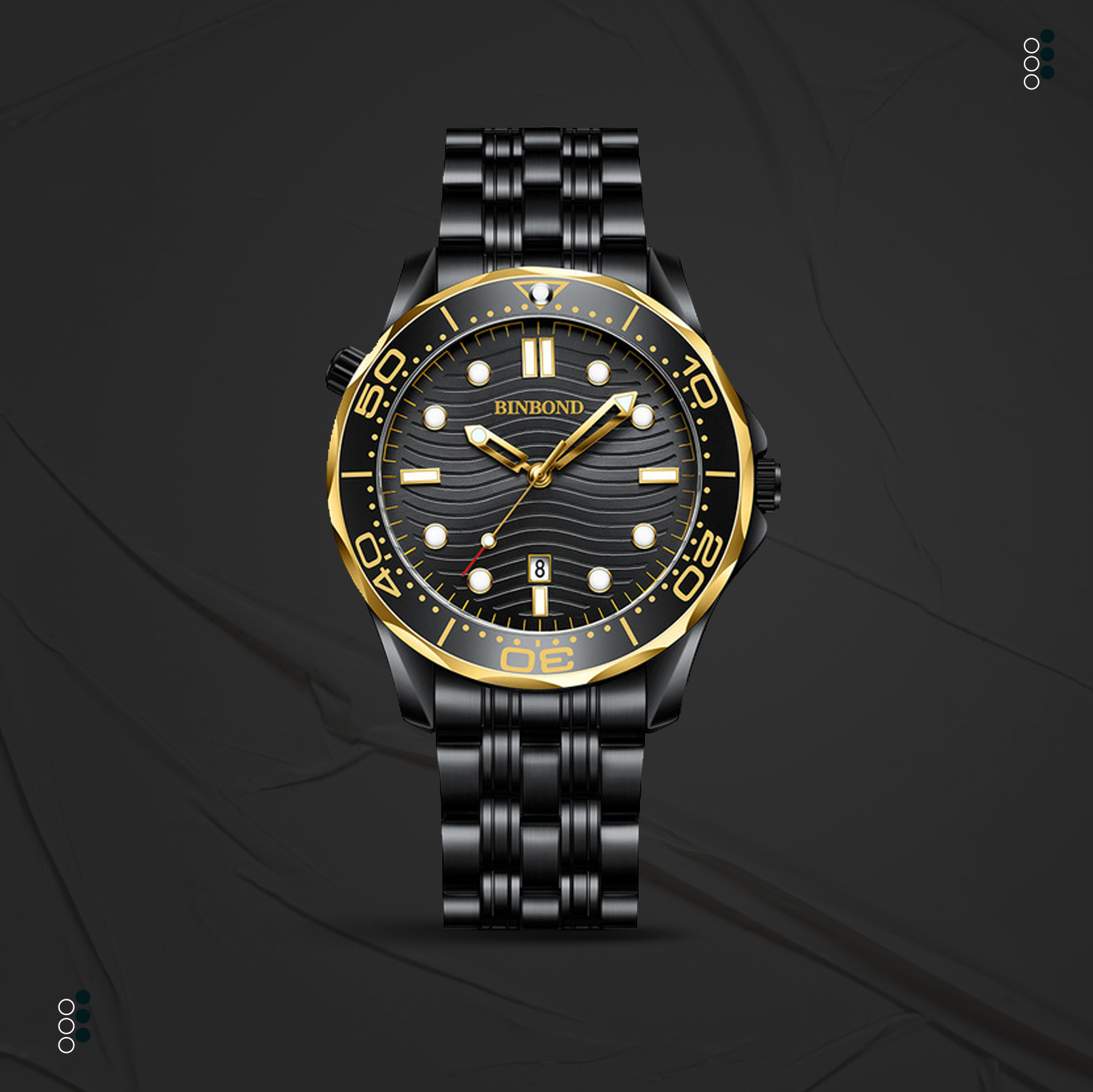 Montre Homme BINBOND BLACK GOLD