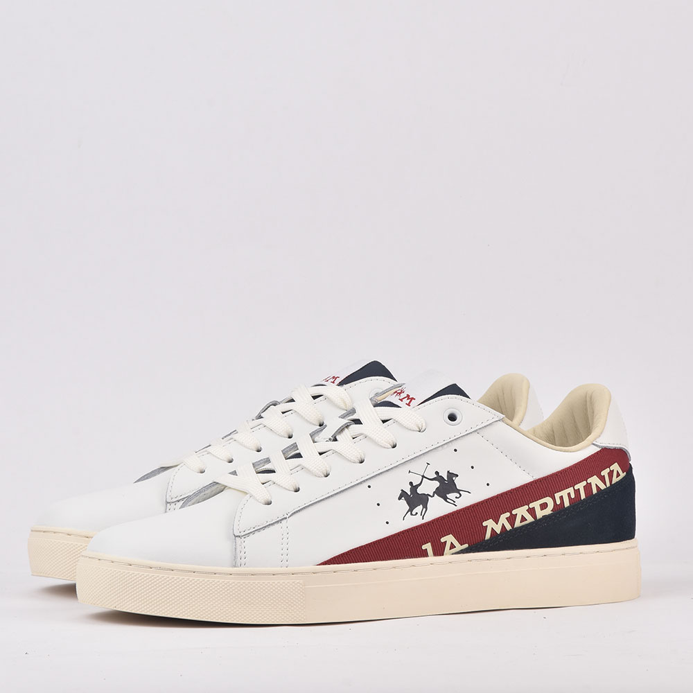 LA MARTINA SCARPA UOMO CALF - TAPE BIANCO - ROSSO  