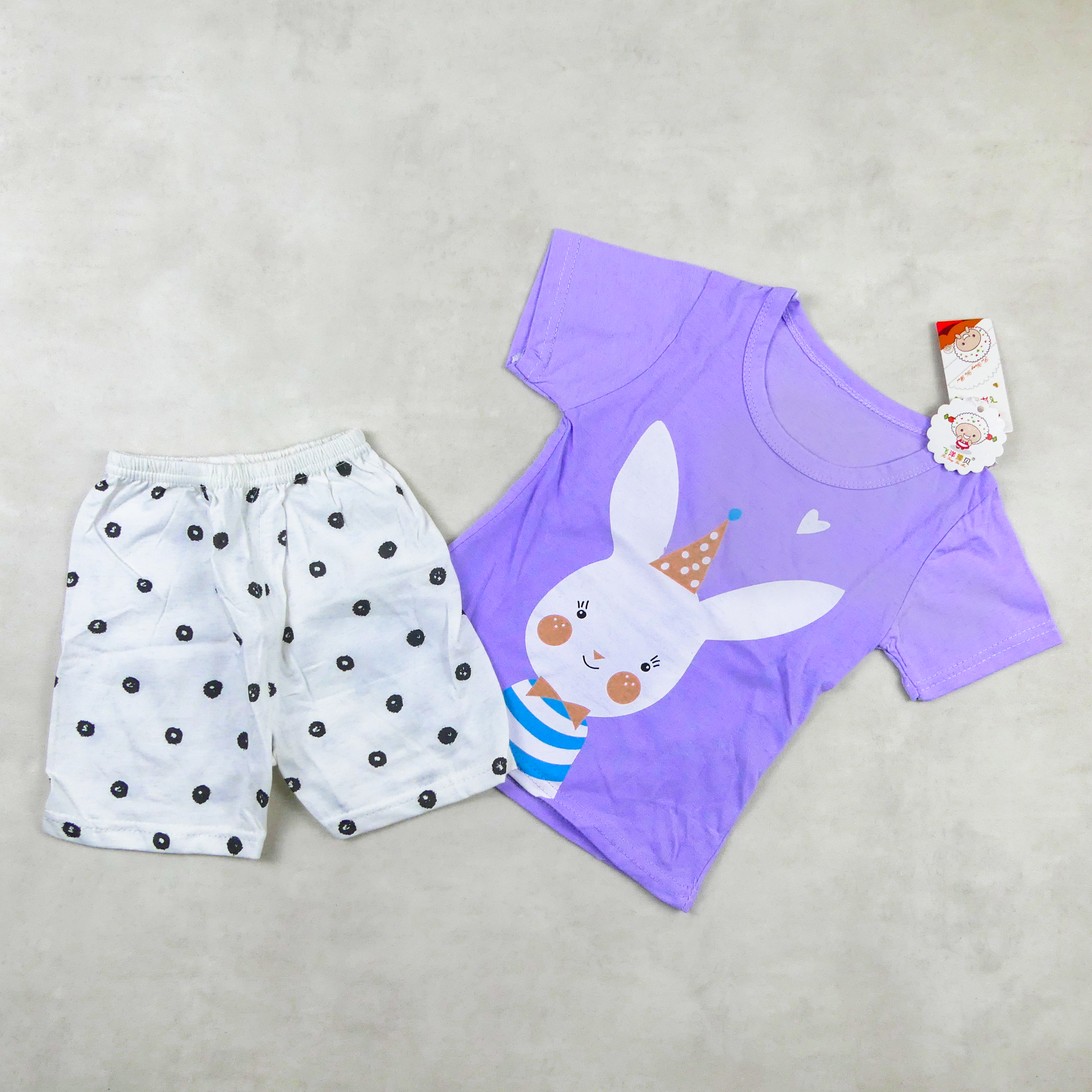 ENSEMBLE VIOLET MOTIF LAPIN 