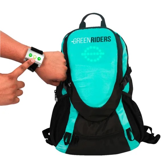 GREENRIDERS Flashing backpack