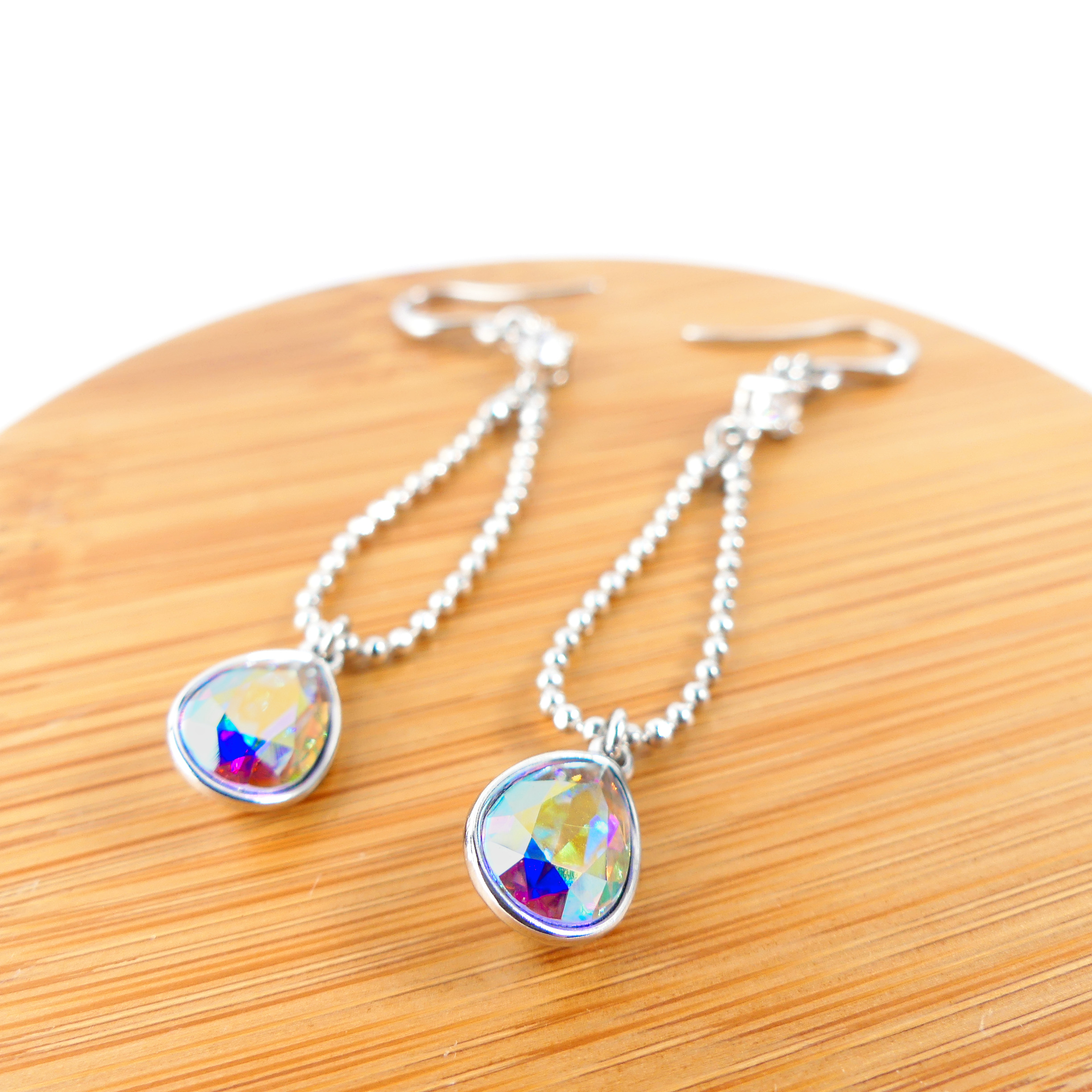 boucle d'oreille goutte reflet