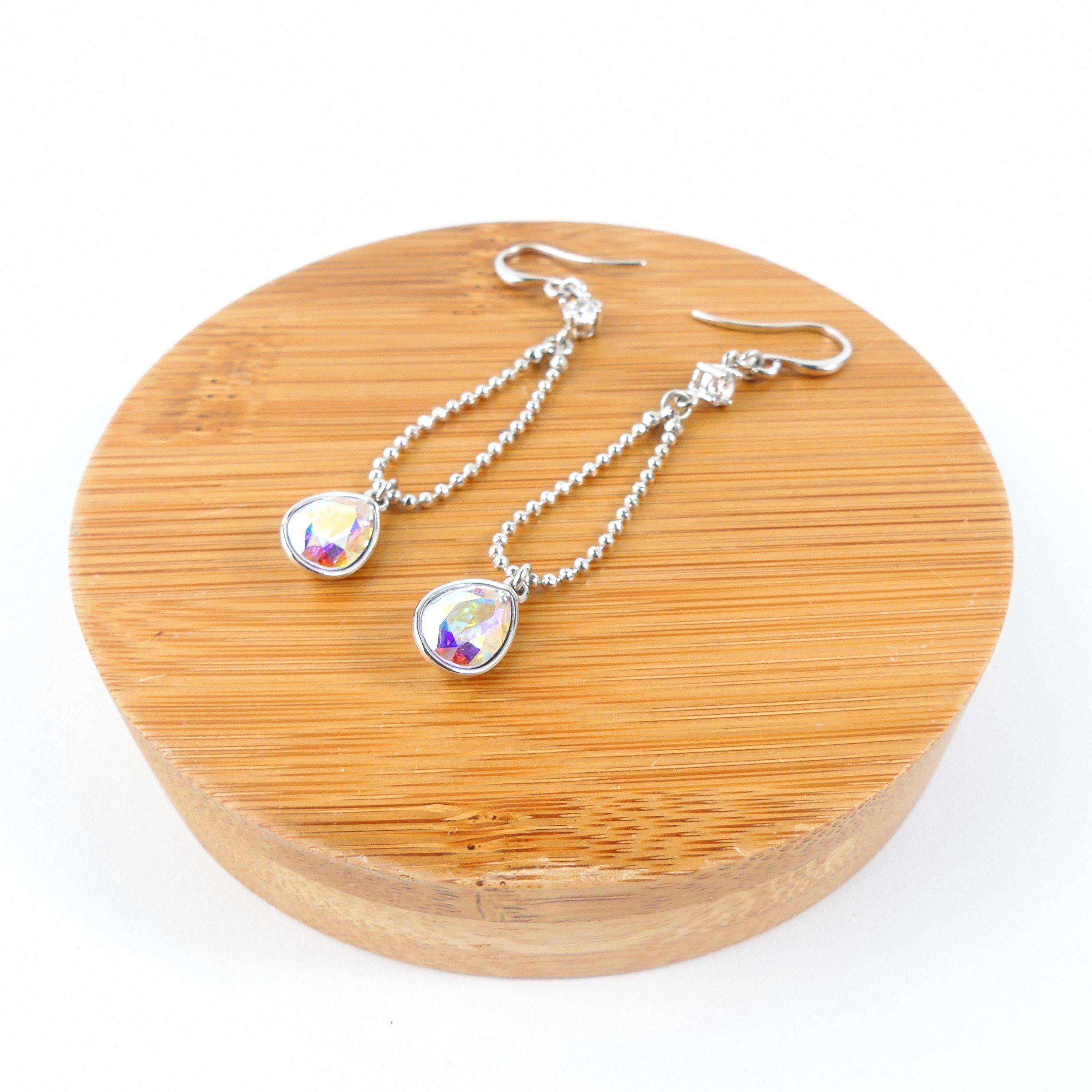 boucle d'oreille goutte reflet