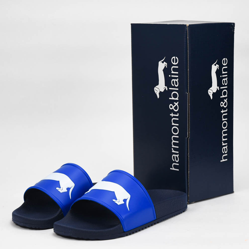 HARMONT AND BLAINE CIABATTA UOMO EVA - LOGO BLU - BIANCO  