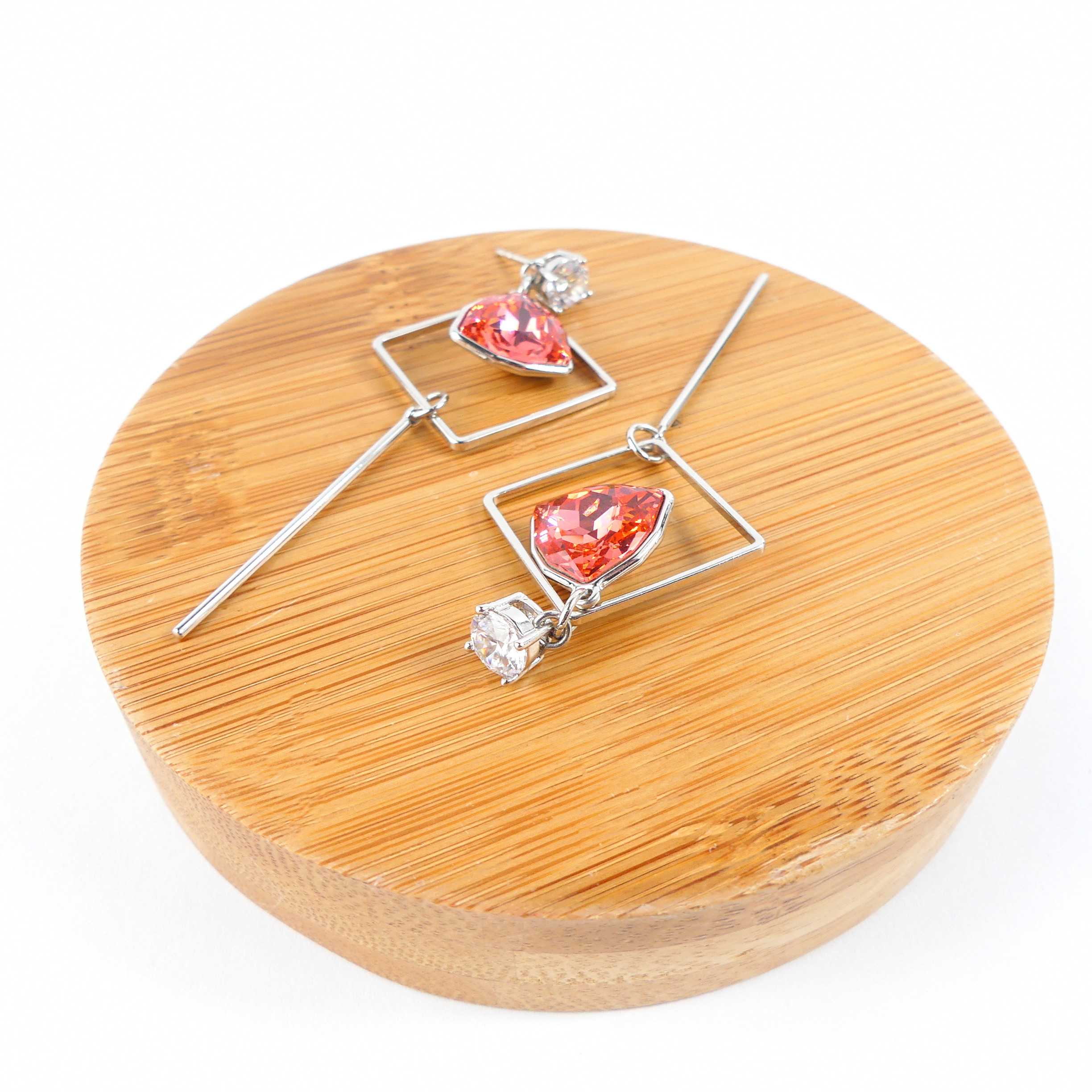 boucle d'oreille pendantes triangle -orange