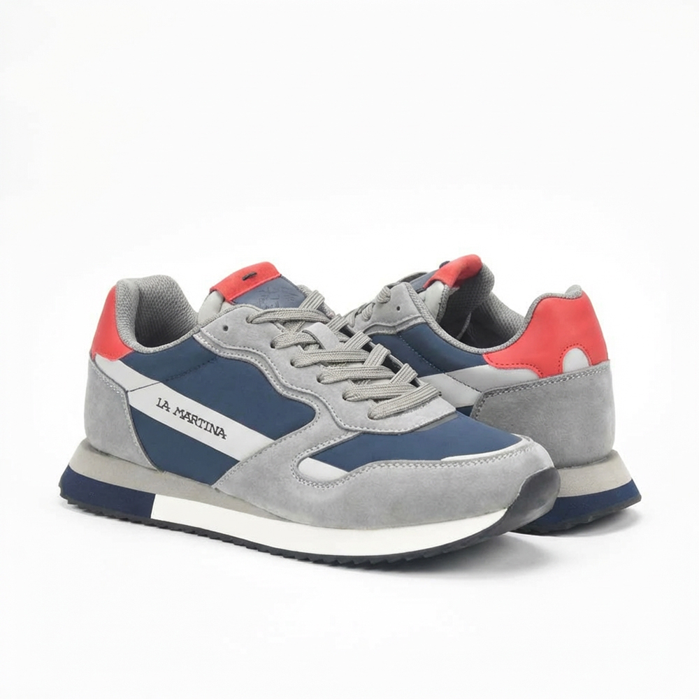 La Martina Low Top Leather Sneakers Grey