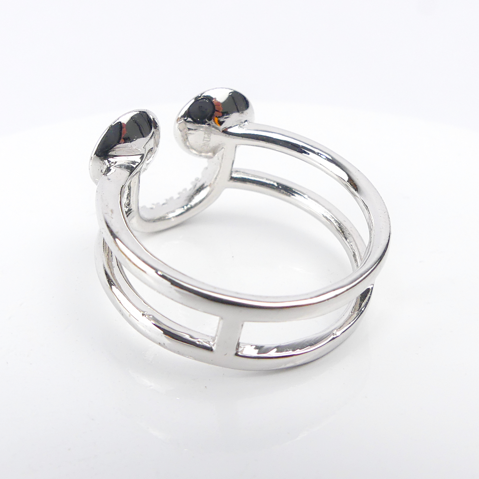 bague double anneau bleu/rose