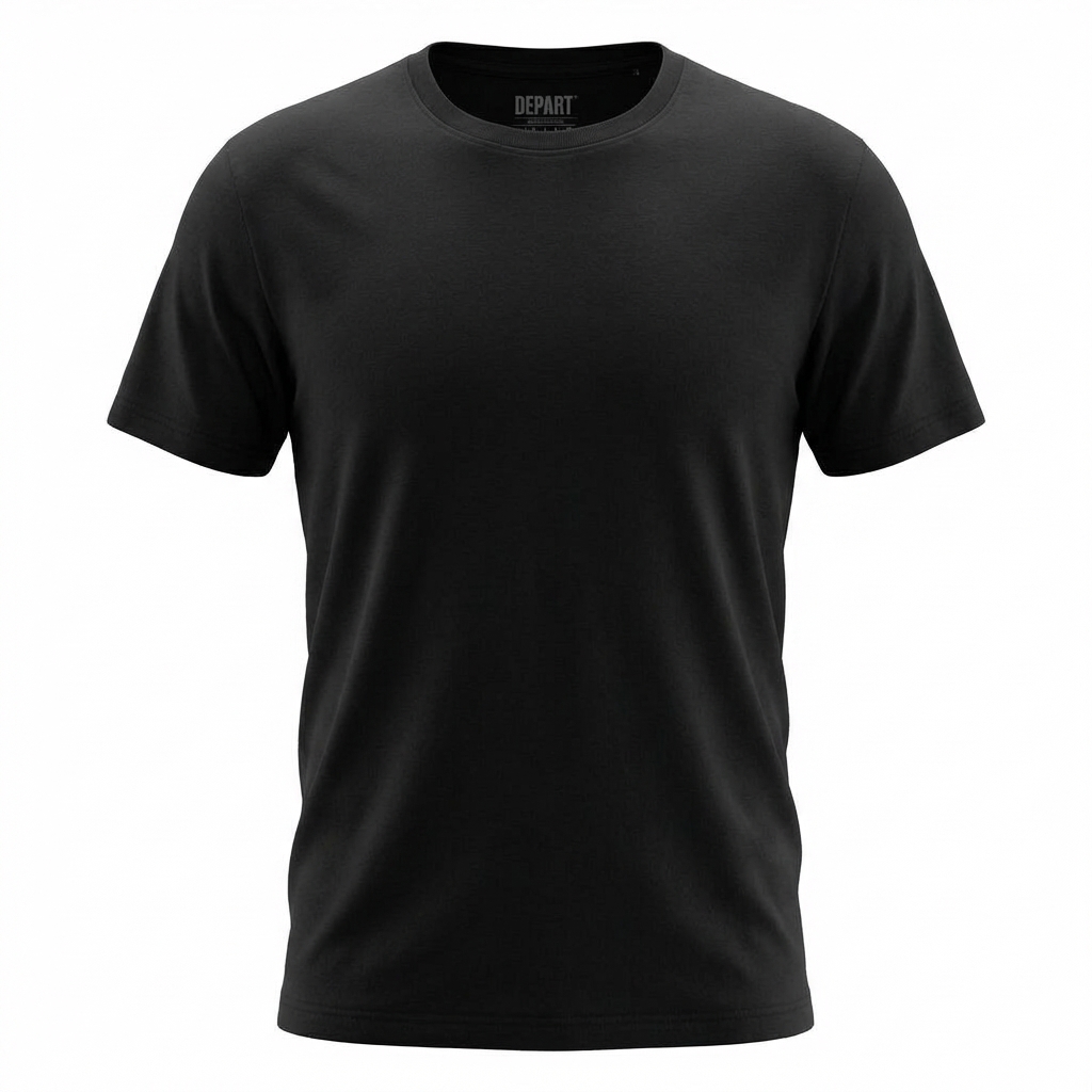 DEPART T-SHIRT HOMME NOIR 100% COTON SIMPLE